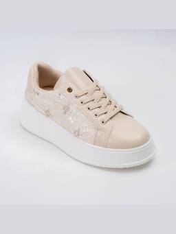 FOREVER SHOE BAZAR - Pure Beige Sneakers