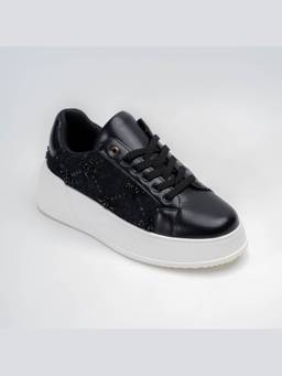 FOREVER SHOE BAZAR - Pure Black Sneakers