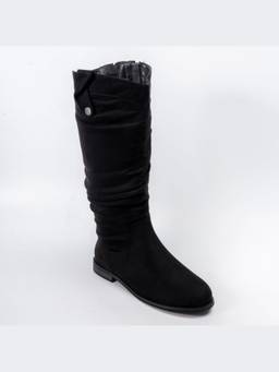 FOREVER SHOE BAZAR - Cozy Slouch Black Casual Boots