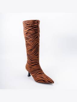 FOREVER SHOE BAZAR - Multicolor Timeless Heel Zebra Casual Boots