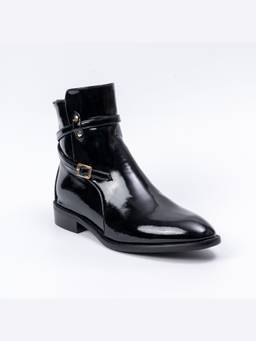 FOREVER SHOE BAZAR - Never Fade Black Patent Ankle Boots