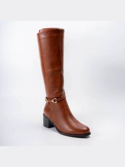FOREVER SHOE BAZAR - Equestrian Luxe Camel Brown Casual Boots