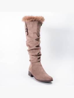 FOREVER SHOE BAZAR - Arctic Grace Khaki Trimmed Boot