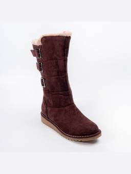 FOREVER SHOE BAZAR - Nordic Charm Coffee Brown Casual Fur Boots