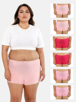 Adira - Multi-Color Brzee Plus Size Boyshorts (Pack of 6)