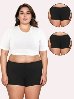 Adira - Black Brzee Plus Size Boyshorts (Pack of 3)