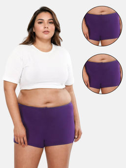 Adira - Purple Brzee Plus Size Boyshorts (Pack of 3)