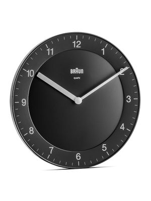 Braun Classic 20cm Wall Clock - Quiet Quartz Movement, Black (BC06B
