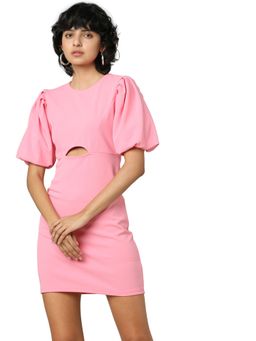 ONLY - Women Solid Pink Bodycon Dress