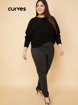 max - Women Black Acrylic Sweater