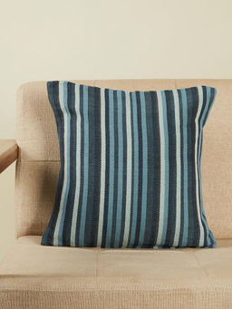 Fabindia - Blue Grey Earth Files Cotton Cushion Cover (16x16 inches)