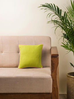 Fabindia - Green Rasika Cotton Solid Cushion Cover (16x16 inches)