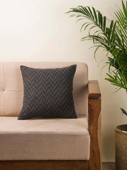Fabindia - Grey Cotton Woven Cushion Cover (12x12 inches)