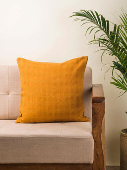 Fabindia - Mustard Cotton Woven Cushion Cover (16x16 inches)