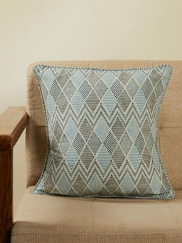 Fabindia - Green Earth Files Cotton Hand Block Printed Cushion Cover (16x16 inches)