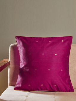 Fabindia - Magenta Chanderi Cushion Cover (18x18 inches)