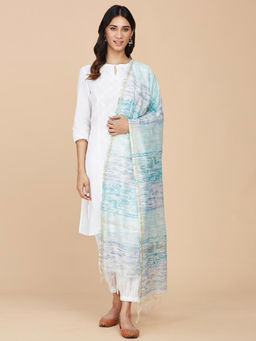 Fabindia - Light Blue Cotton Silk Dupatta