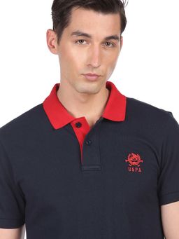 U.S. POLO ASSN. - Men Navy Pique Solid Polo Shirt