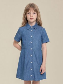 VERO MODA - Girls Blue Denim Shirt Dress