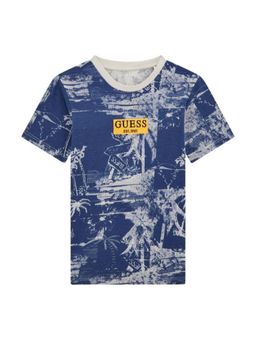Guess - Blue Cotton Printed Boys T-shirt