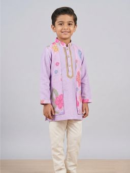 THE WISHING CLOSET - Lilac Print Kurta and Pajama