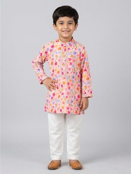 THE WISHING CLOSET - Pink Flower Print Kurta and Pajama