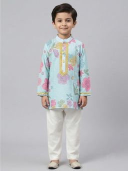 THE WISHING CLOSET - Blue Flower Print Kurta Set