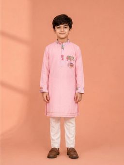 THE WISHING CLOSET - Pink Elephant Print Kurta Set