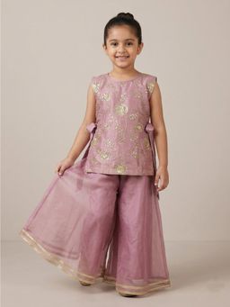 THE WISHING CLOSET - Embroidered Kurta with Flared Palazzo