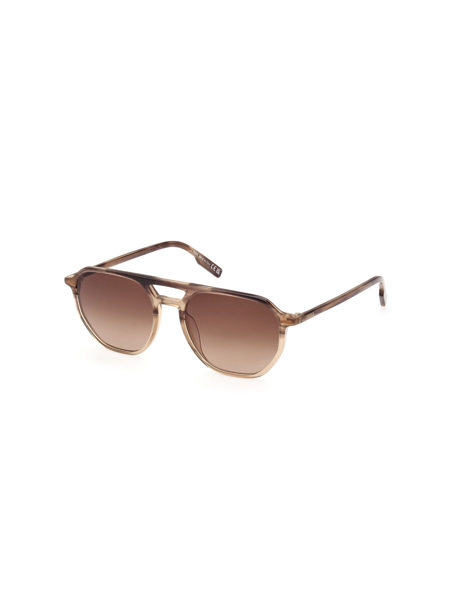 Buy Ermenegildo Zegna Brown Pilot Polarised and UV Protection