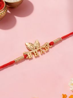 Ornate Jewels - 925 Silver 18K Gold Plated Bhai Thread Rakhi for Brother with Roli Chawal