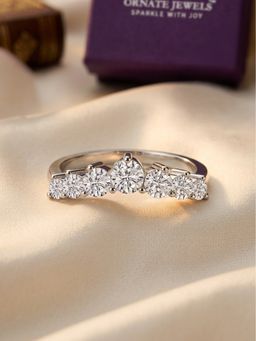 Ornate Jewels - 925 Silver American Diamond Celestial Sparkle Ring for Women & Girls