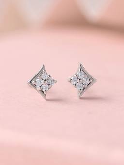 Ornate Jewels - 925 Silver White CZ Celestial Sparkle Stud Daily Wear Earrings for Women & Girls