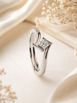 Ornate Jewels - 925 Silver White CZ Criss-Cross Adjustable Party Wear Rings for Women & Girls