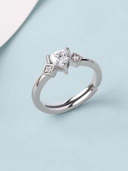 Ornate Jewels - Women White Stones Sterling Silver Ring