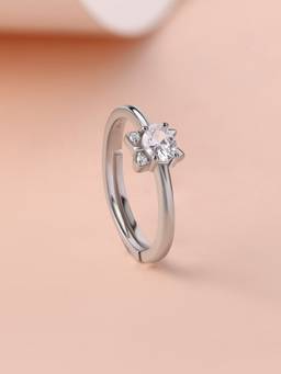 Ornate Jewels - 925 Silver American Diamond Cat & Kitty Adjustable Ring for Women & Girls