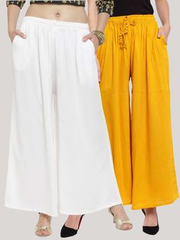 Clora Creation - Multi-Color Solid Flared Palazzos (Pack of 2)