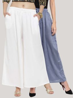 Clora Creation - Multi-Color Solid Flared Palazzos (Pack of 2)