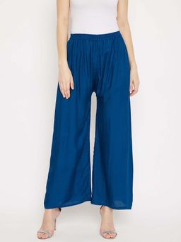 Clora Creation - Aqua Solid Wide Palazzo