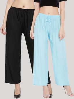 Clora Creation - Multi-Color Solid Wide Palazzos (Pack of 2)