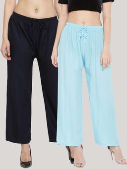 Clora Creation - Multi-Color Solid Wide Palazzos (Pack of 2)