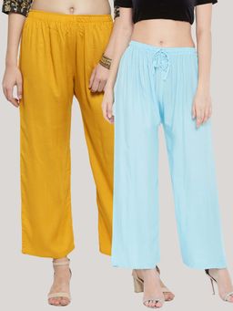 Clora Creation - Multi-Color Solid Wide Palazzos (Pack of 2)