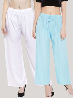 Clora Creation - Multi-Color Solid Wide Palazzos (Pack of 2)