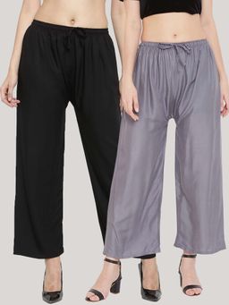 Clora Creation - Multi-Color Solid Wide Palazzos (Pack of 2)