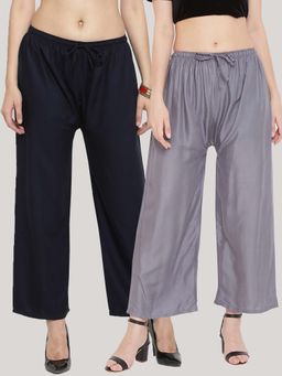 Clora Creation - Multi-Color Solid Wide Palazzos (Pack of 2)