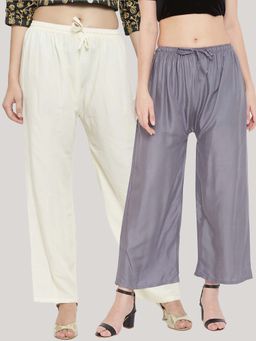 Clora Creation - Multi-Color Solid Wide Palazzos (Pack of 2)