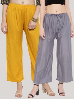 Clora Creation - Multi-Color Solid Wide Palazzos (Pack of 2)