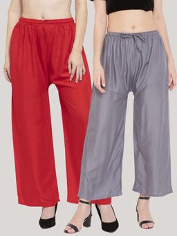 Clora Creation - Multi-Color Solid Wide Palazzos (Pack of 2)