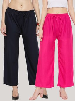 Clora Creation - Multi-Color Solid Wide Palazzos (Pack of 2)