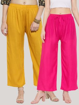 Clora Creation - Multi-Color Solid Wide Palazzos (Pack of 2)